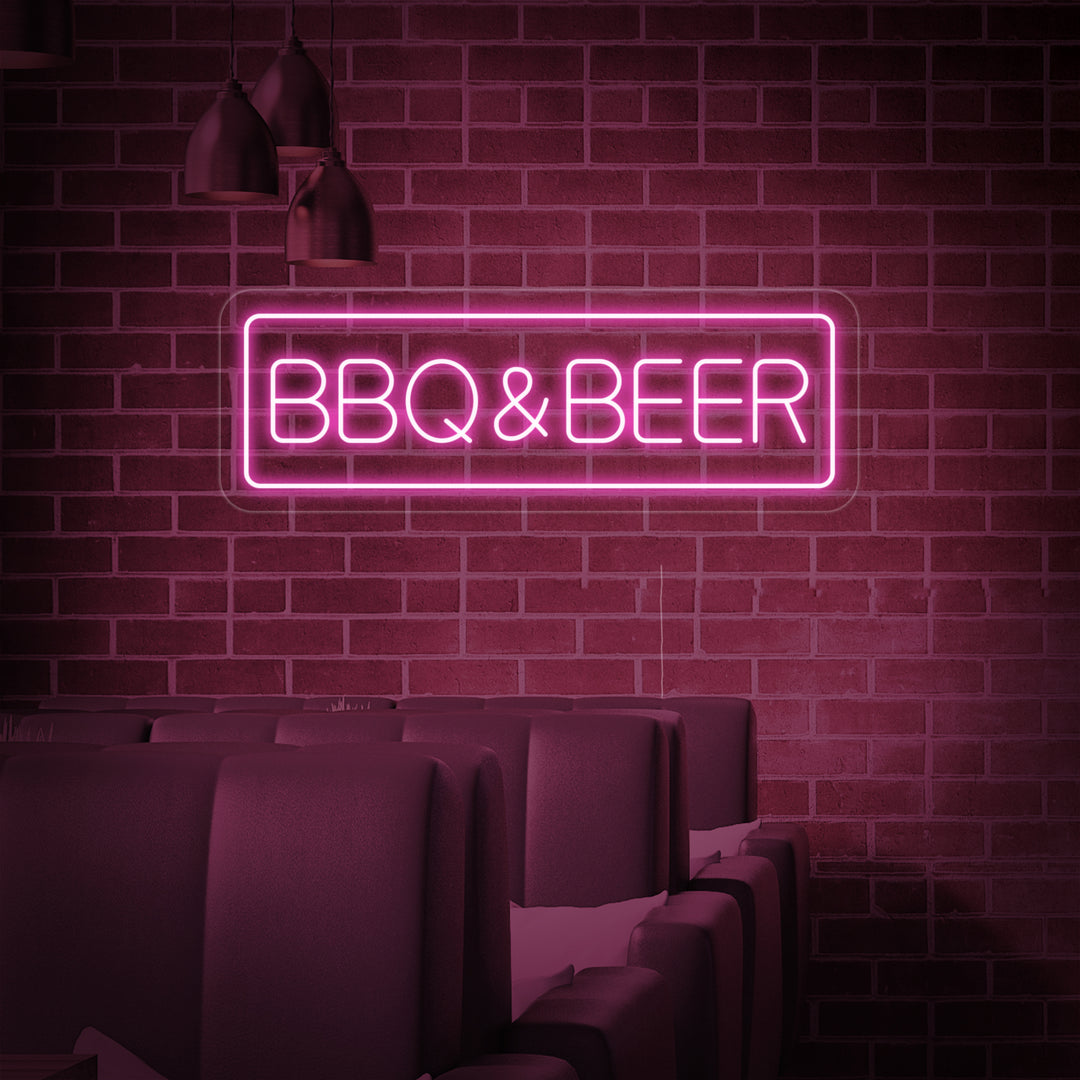 "BBQ Beer" Letreros Neon