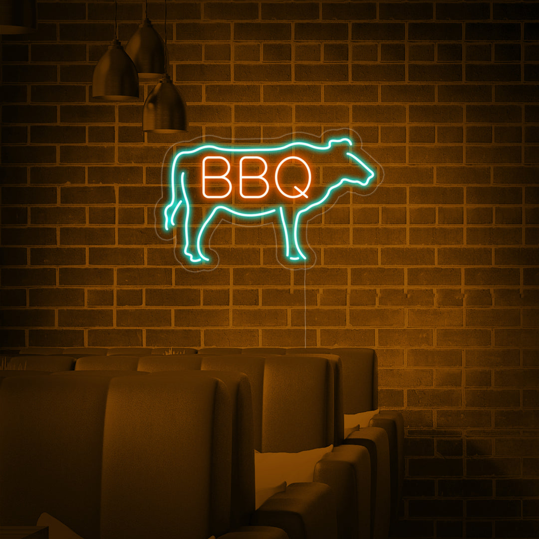 "Vaca, BBQ" Letreros Neon