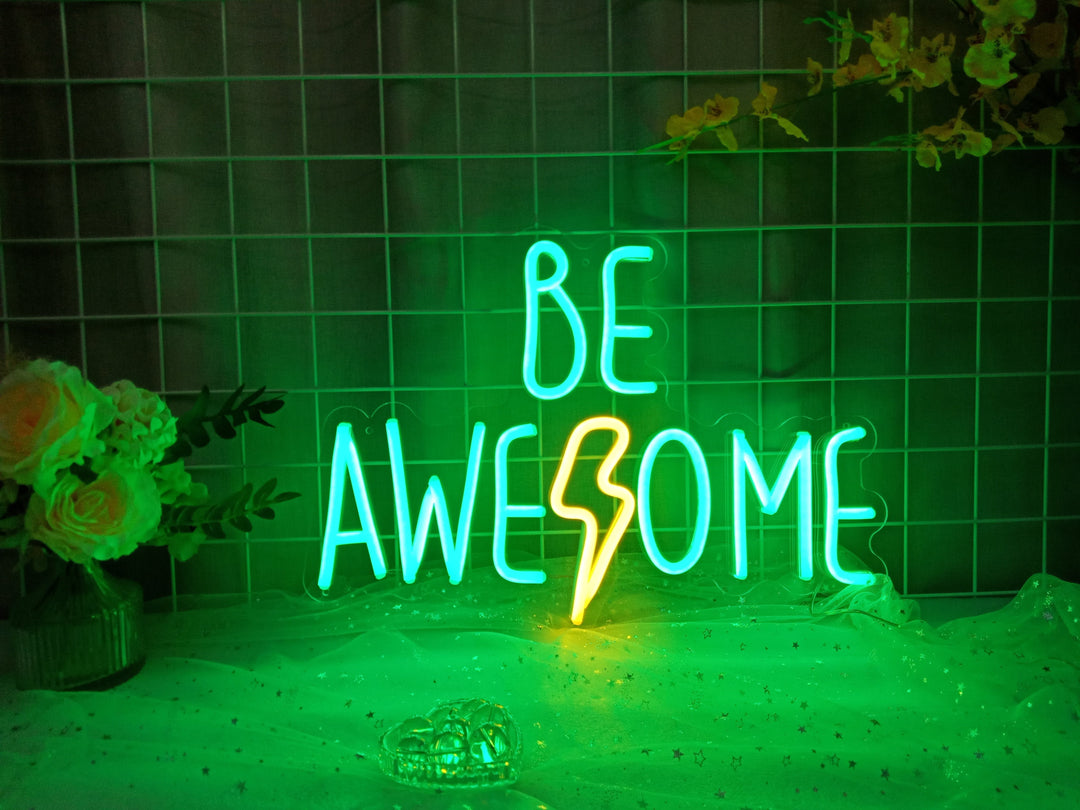 "Be Awesome" Letreros Neon (Inventario: 3 unidades)