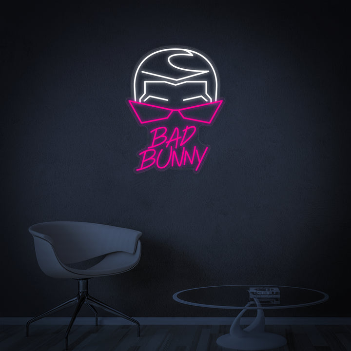 "Bad Bunny Cantante Y Rapero" Letreros Neon