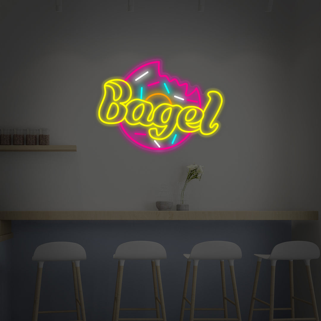 "Bagel Para Pasteleria Bakery" Letreros Neon