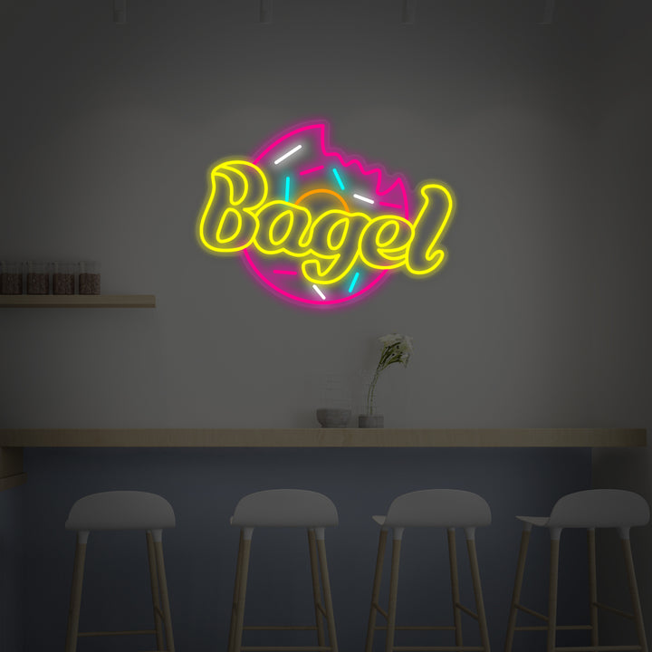 "Bagel Para Pasteleria Bakery" Letreros Neon