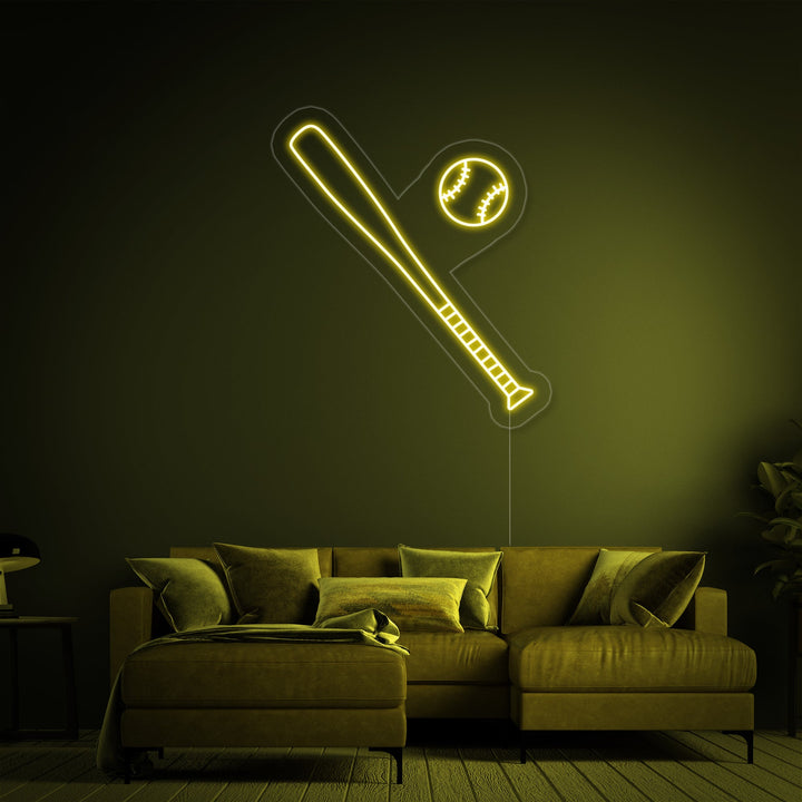 "Pelota Bate De Béisbol" Letreros Neon