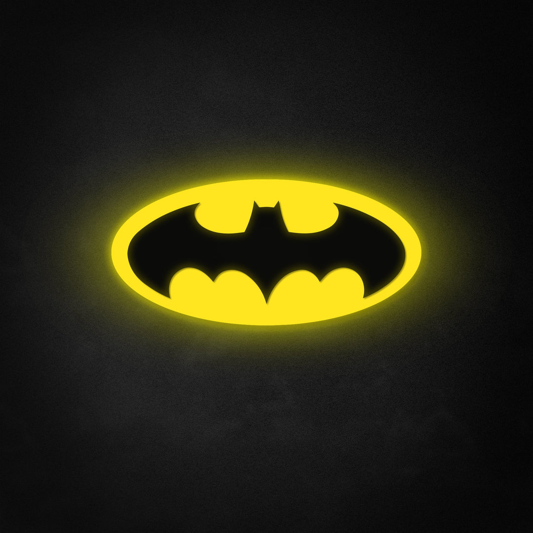"Bat logo arte, personaje de película" Neon Like