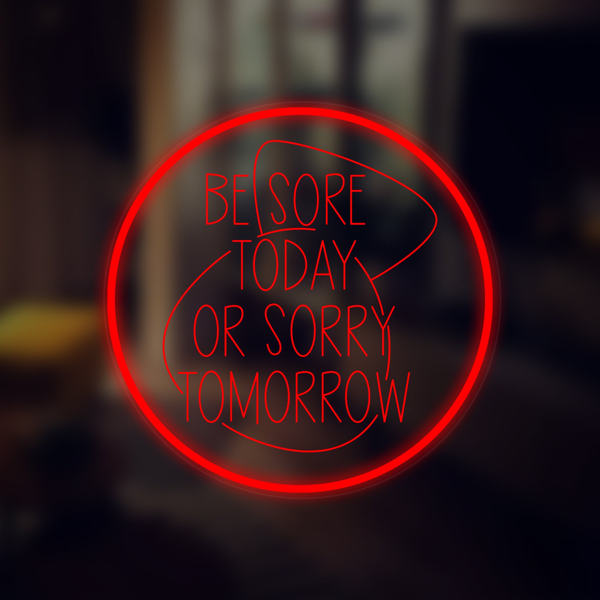 "Be Sore Today or Be Sorry Tomorrow" Mini letrero de neón, Letrero de neón de fitness