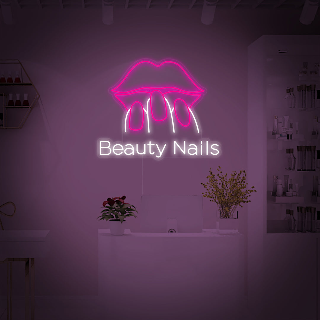 "Beauty Nails" Letreros Neon