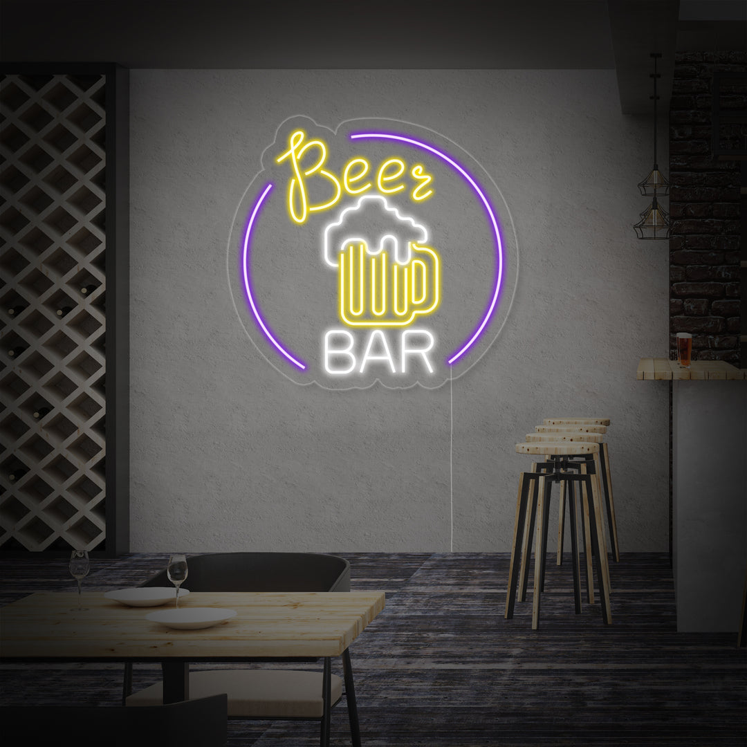 "Beer Bar, Jarra De Cerveza, Bar" Letreros Neon