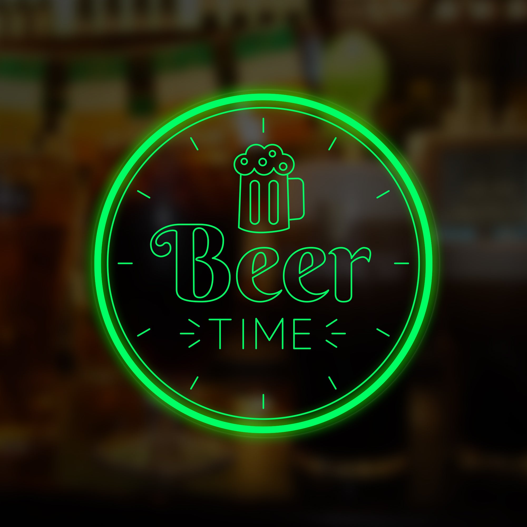 "Beer Time Bar" Mini letrero de neón