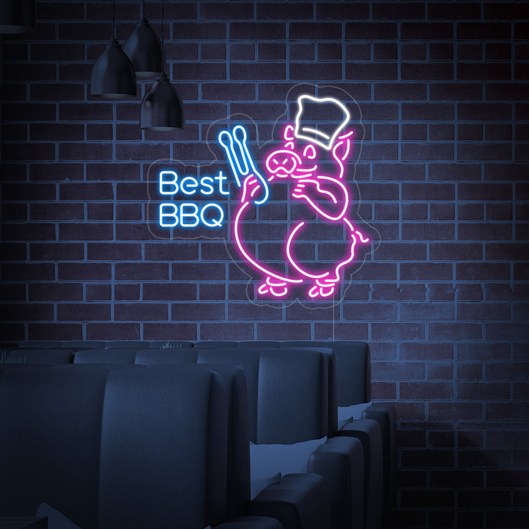 "Best BBQ" Letreros Neon