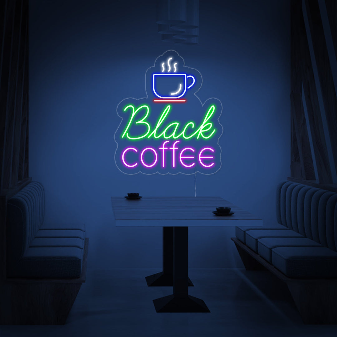 "Taza de café, Black Coffee" Letreros Neon