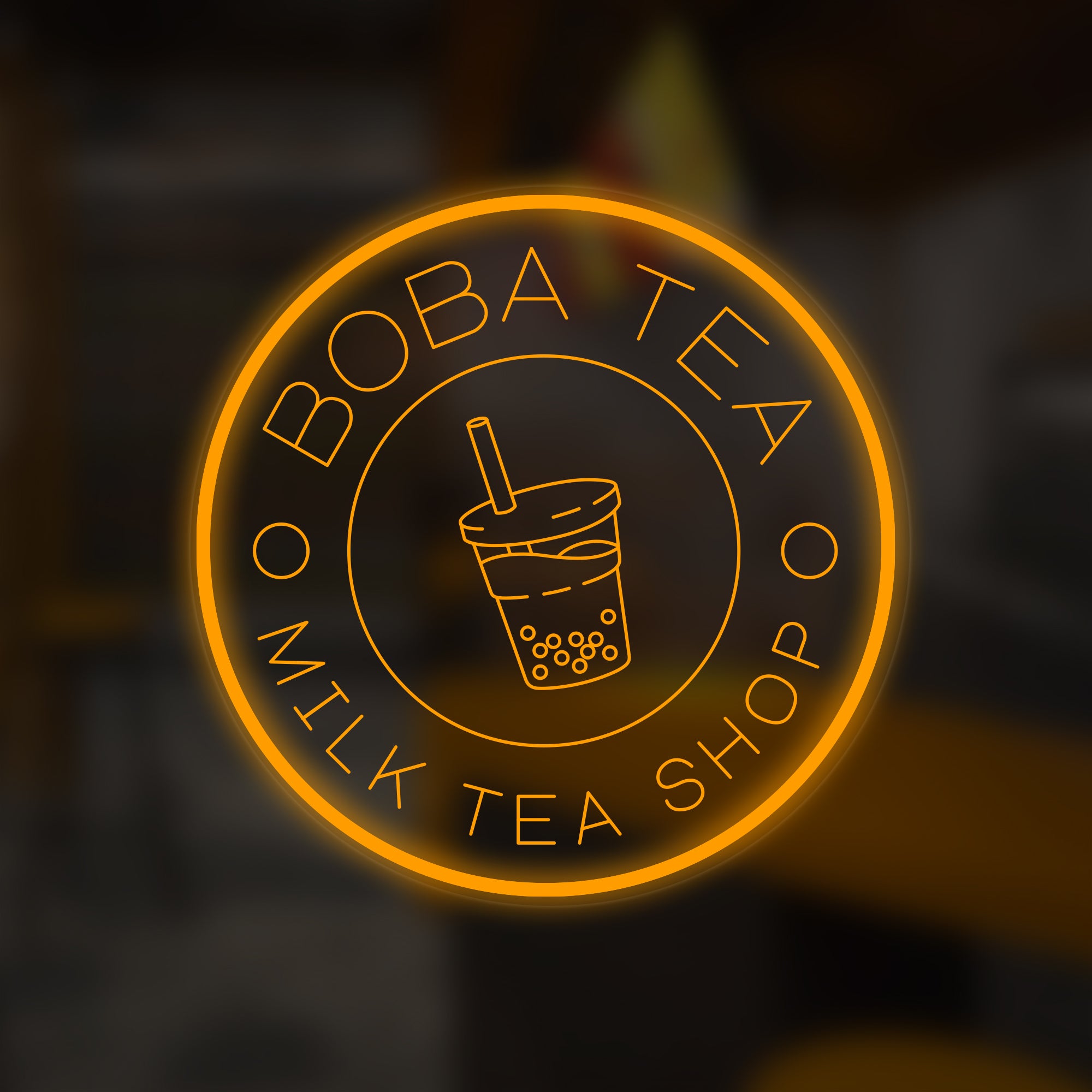 "Boba Tea Milk Tea Shop" Mini letrero de neón