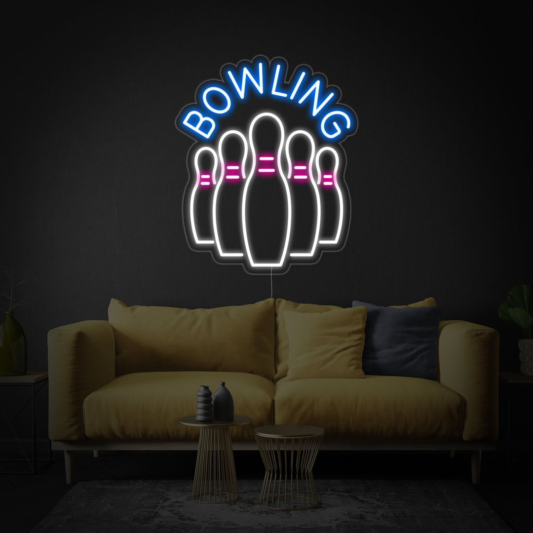 "Bowling, Botellas De Bolos De Bolos" Letreros Neon