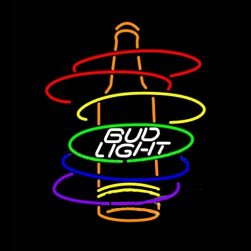"Bud Light Rainbow Bottle" Letreros Neon