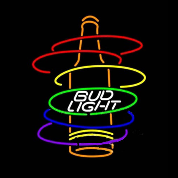 "Bud Light Rainbow Bottle" Letreros Neon