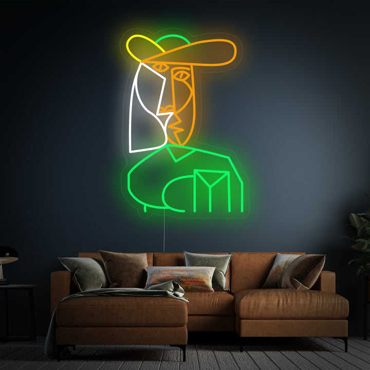 "Busto De Mujer Pablo Picasso" Letreros Neon