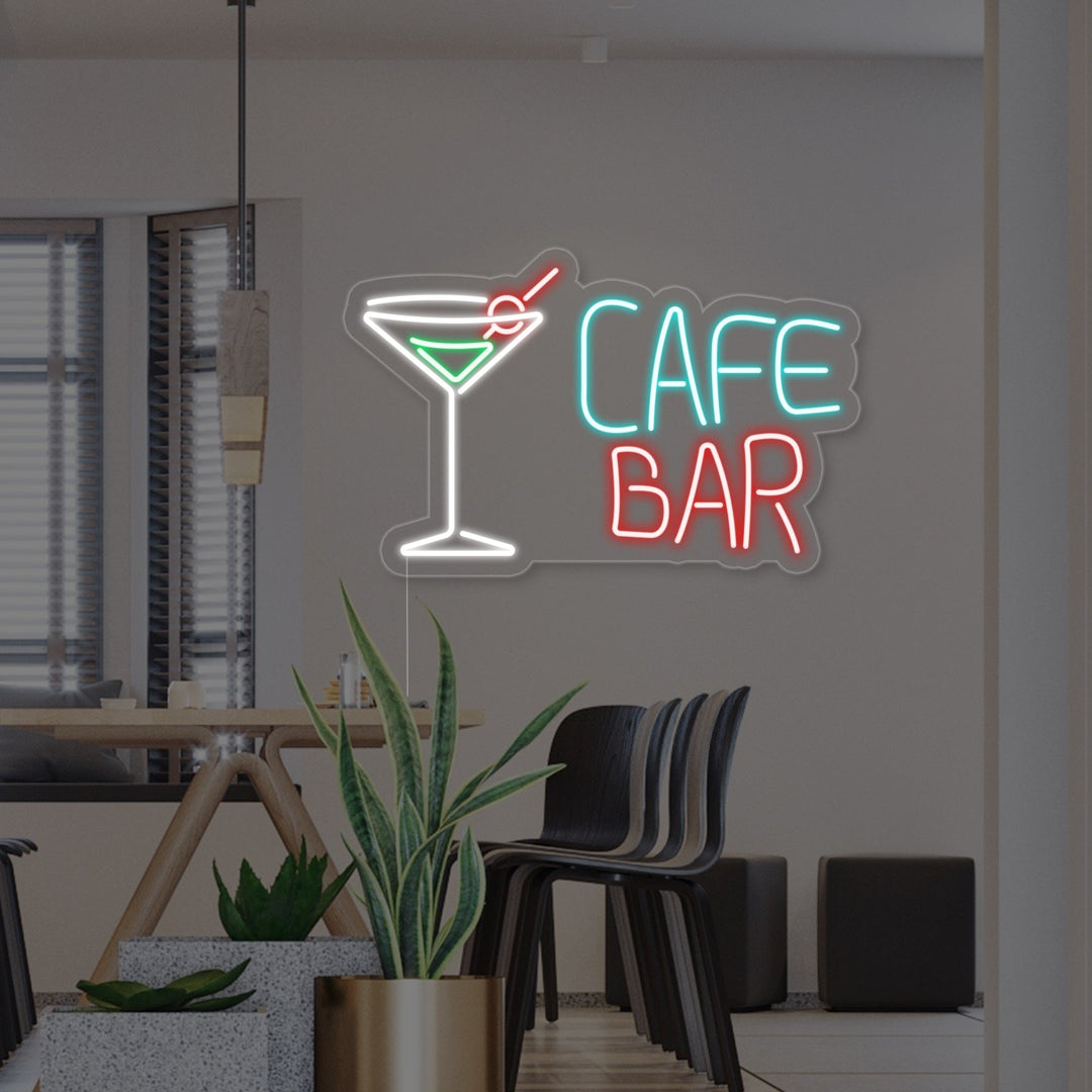 "Cocktails, Coffee Bar" Letreros Neon