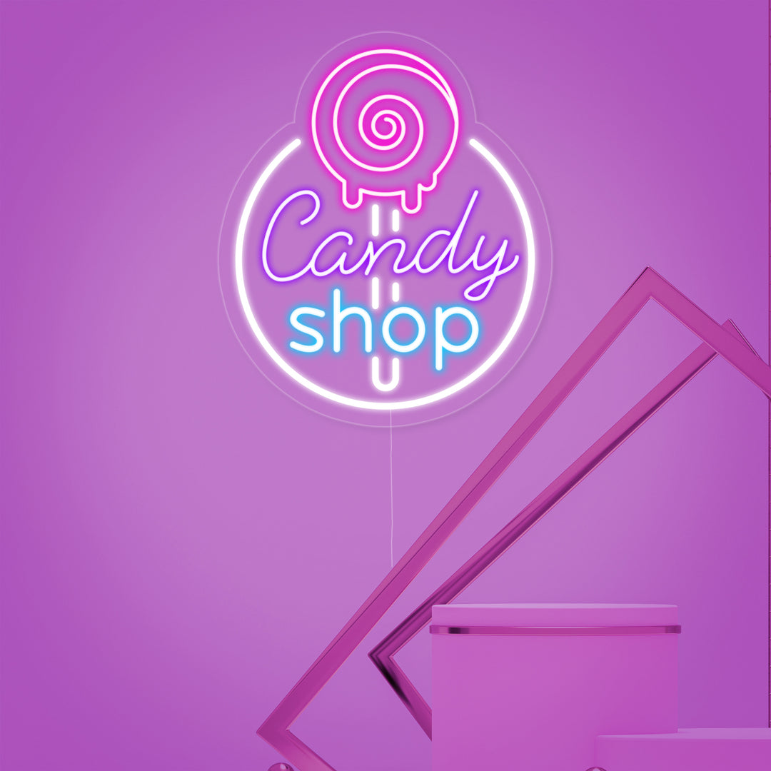 "Candy Shop, Logo De Tienda De Golosinas" Letreros Neon