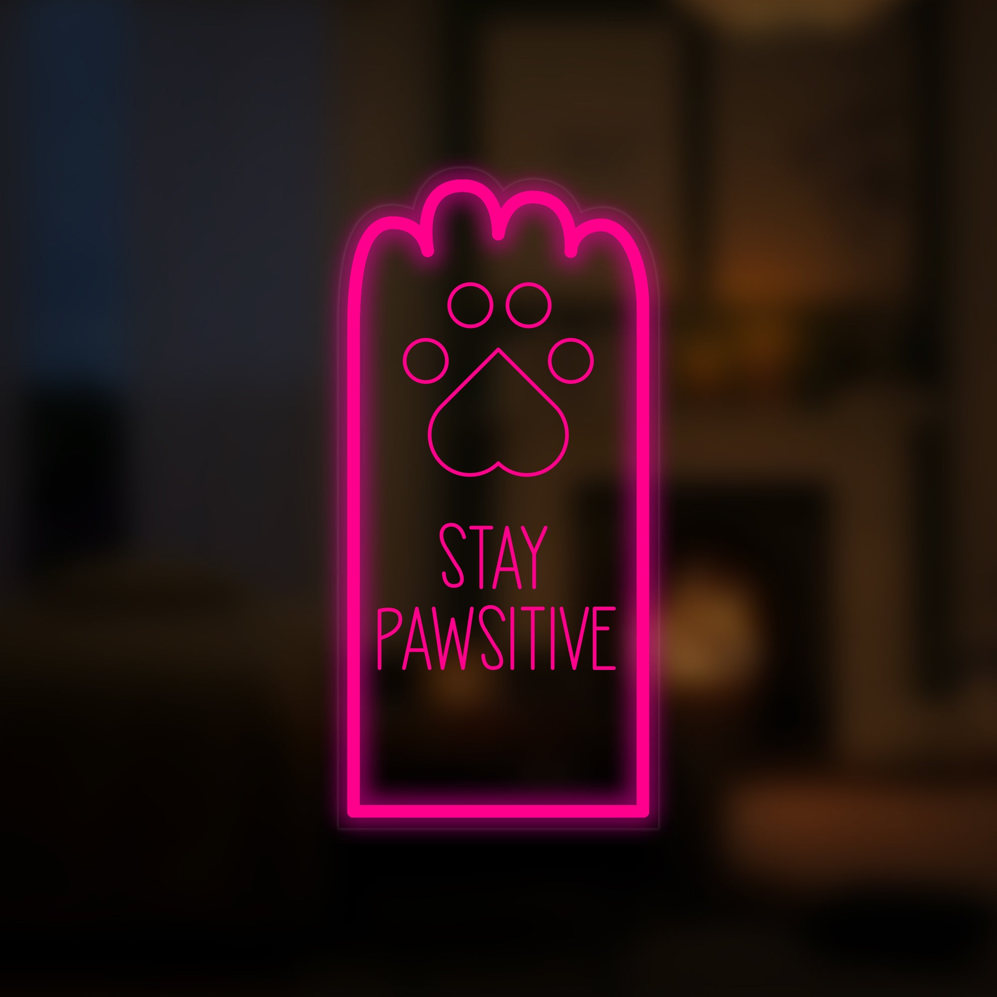 "Cat Stay Paw Positive" Mini letrero de neón