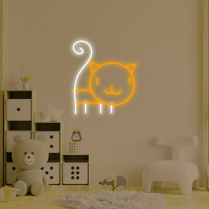 "Gatito, Decoracion De Habitaciones Infantiles" Letreros Neon