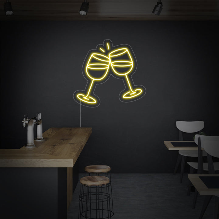 "Copas De Champán" Letreros Neon
