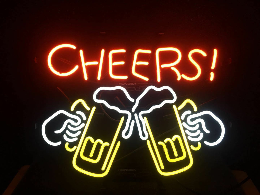 "Cheers, Cerveza" Letreros Neon