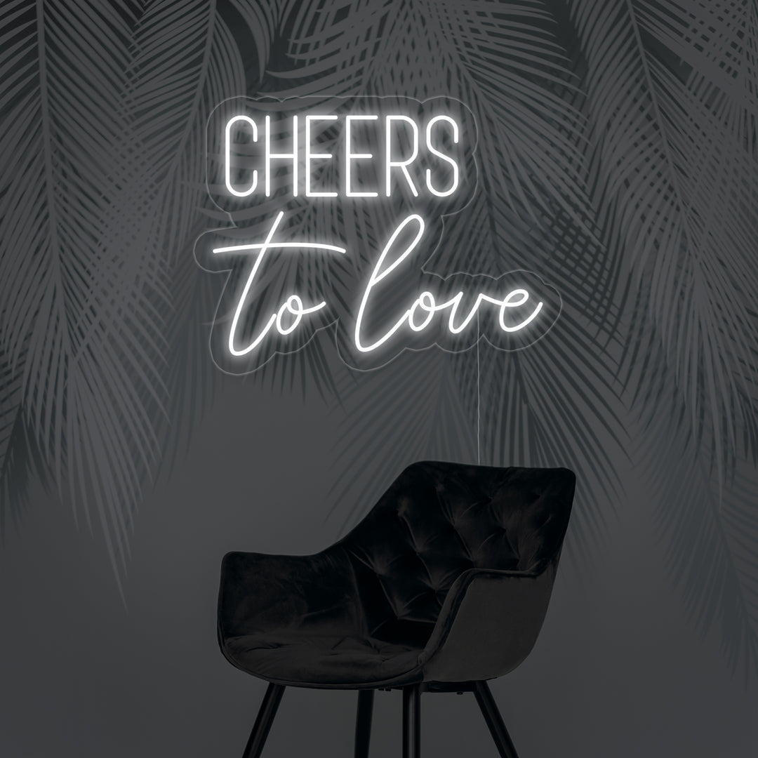 "Cheers To Love" Letreros Neon