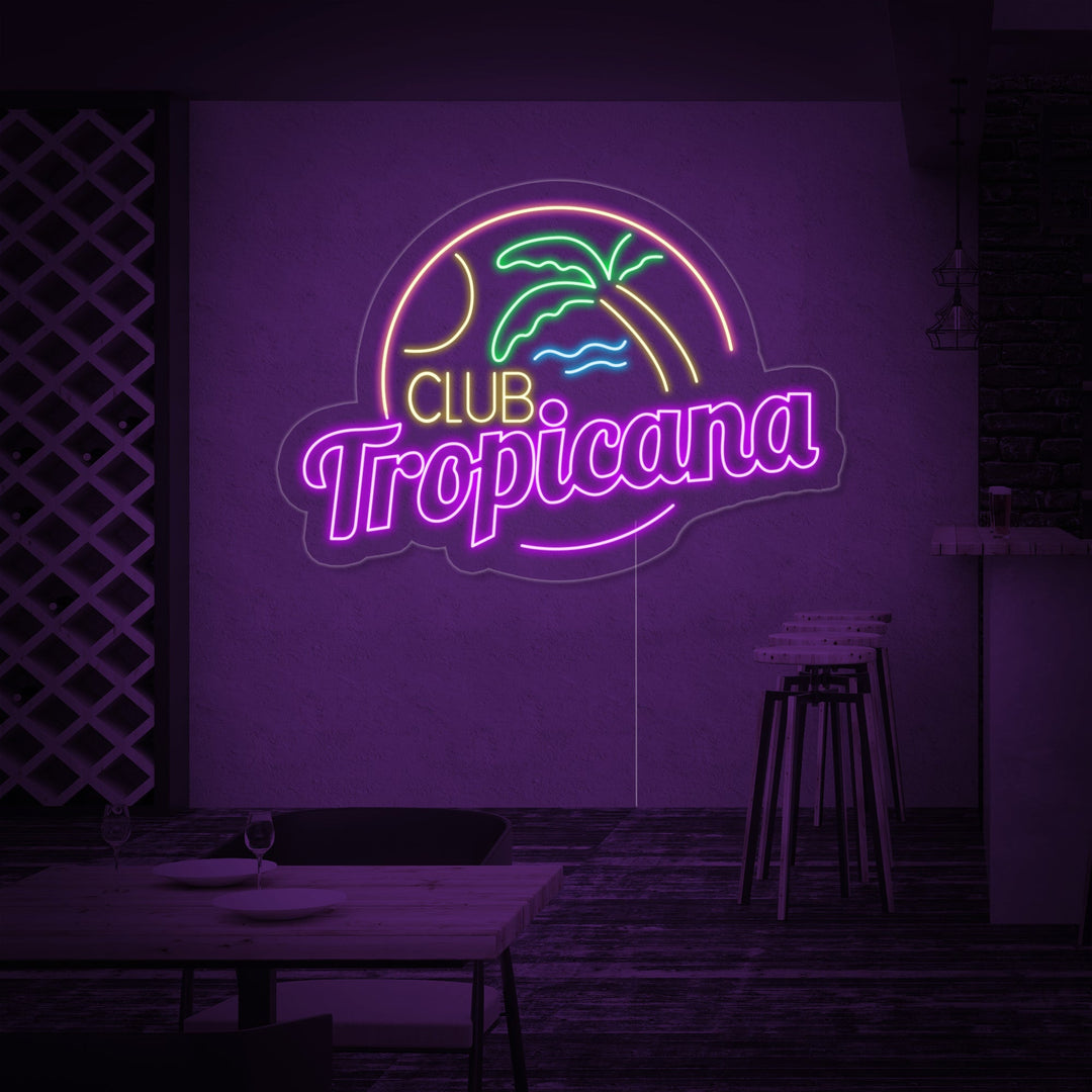 "Club Tropicana Playa, Palmera, Bar" Letreros Neon