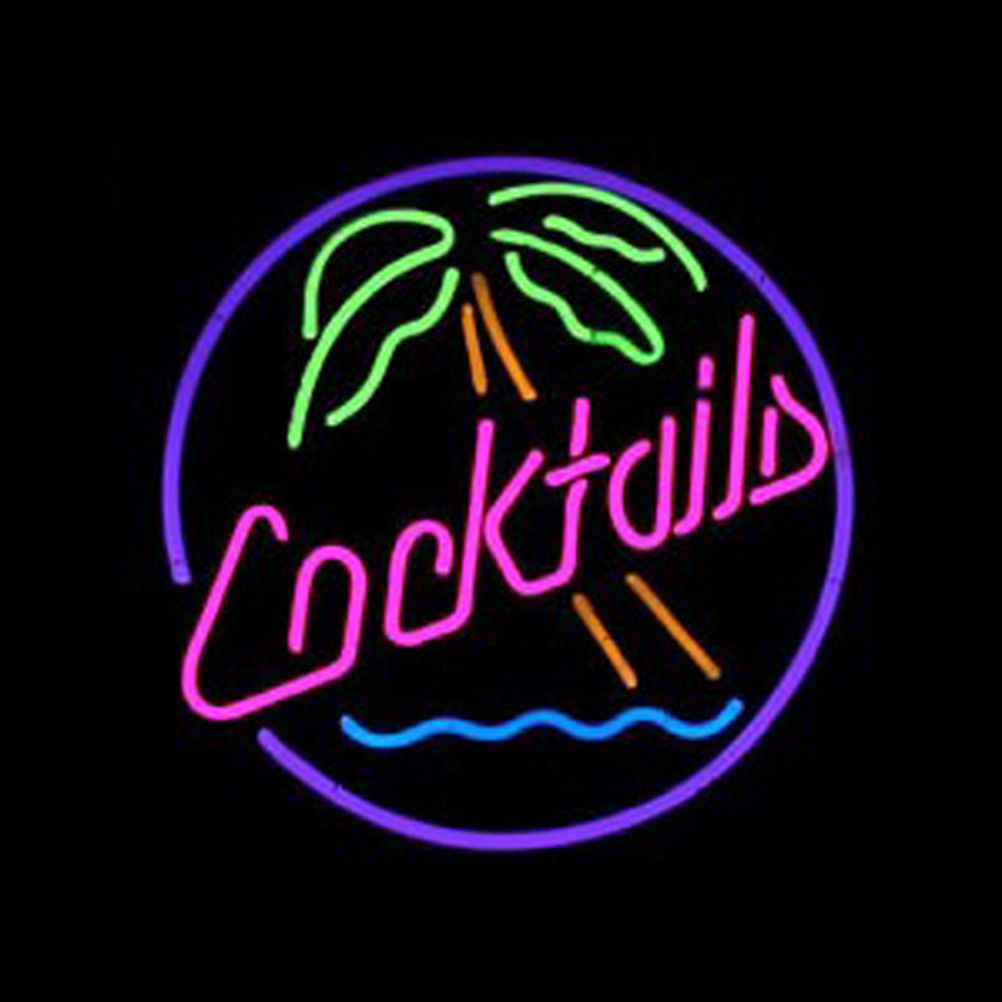 "Cocktails, Cerveza" Letreros Neon