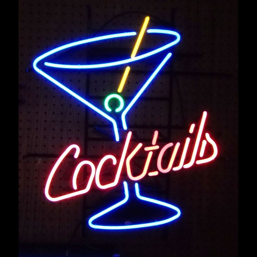 "Cocktails, Copa De Martini, Cerveza Con Logotipo" Letreros Neon