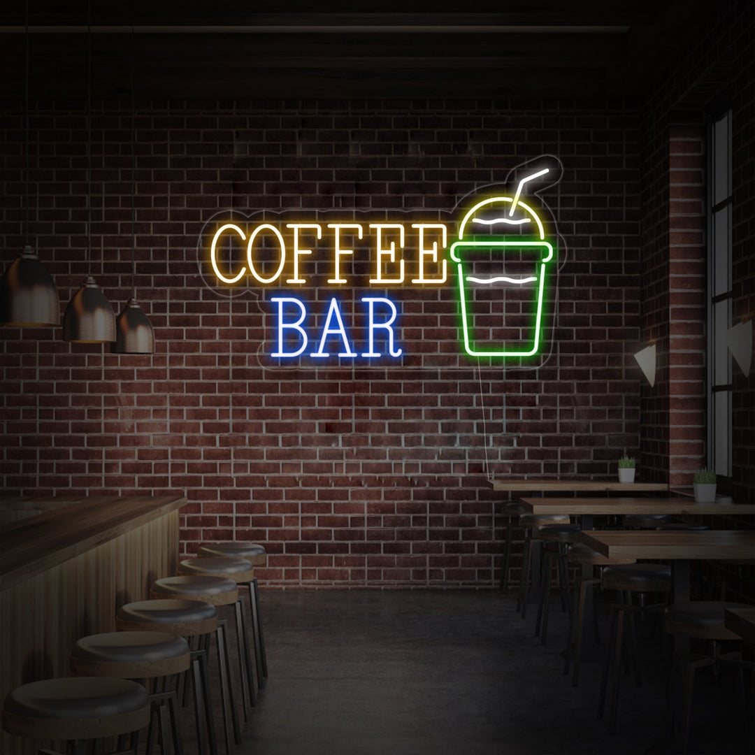 "Taza de café, Coffee Bar" Letreros Neon