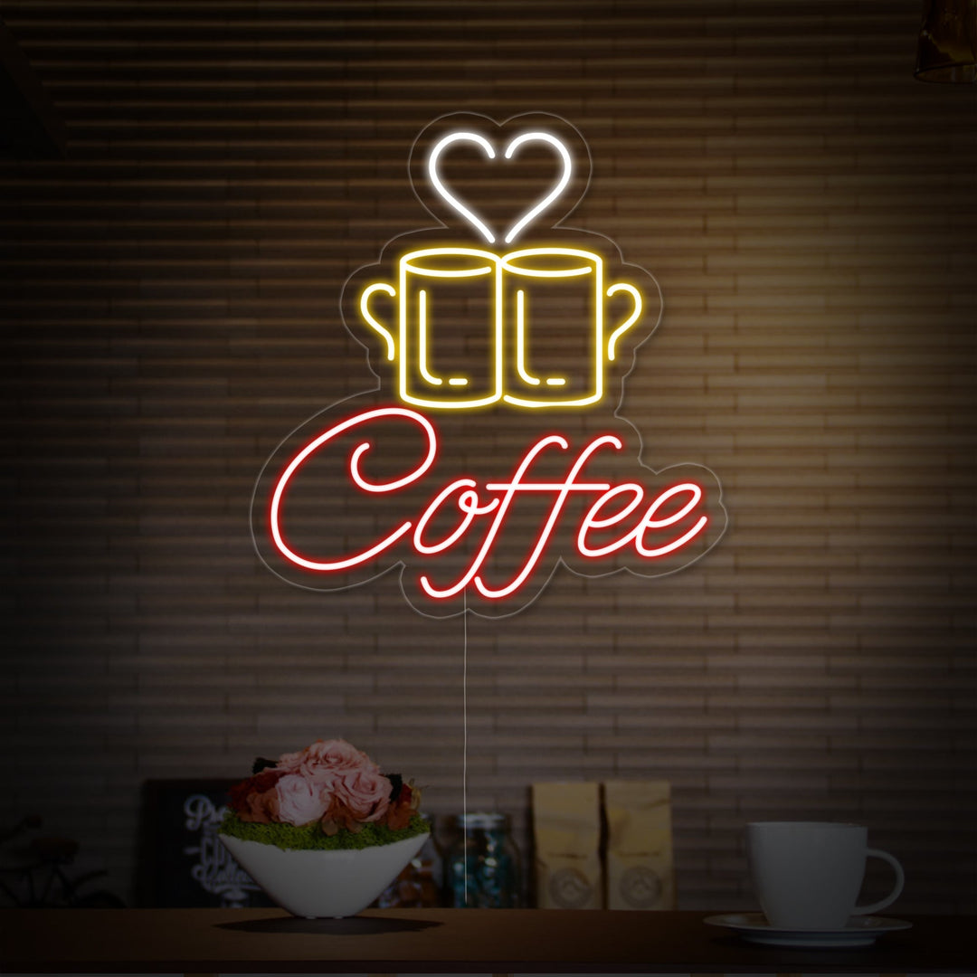 "Un par de tazas, Coffee" Letreros Neon