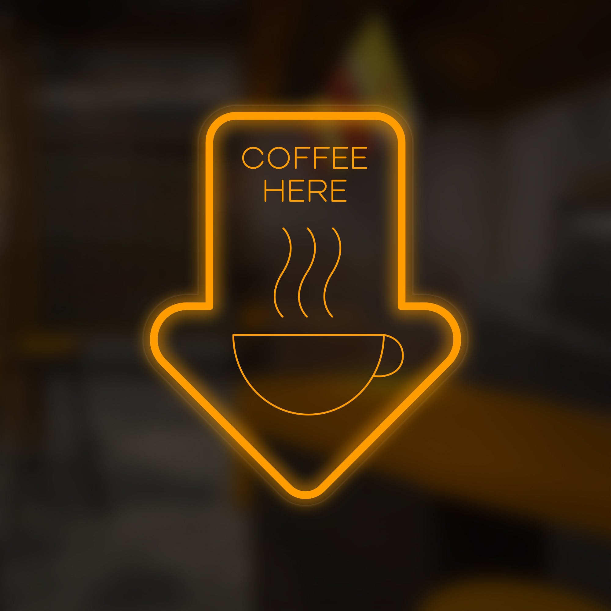 "Coffee Here" Mini letrero de neón