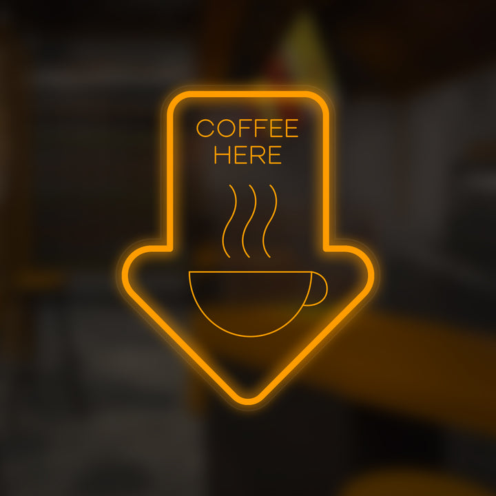 "Cafetería Coffee Here" Letreros Neon en Miniatura