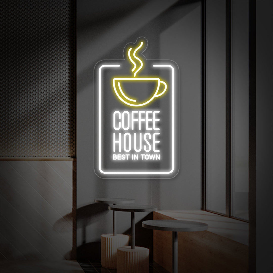 "Coffee House Best In Town" Letreros Neon