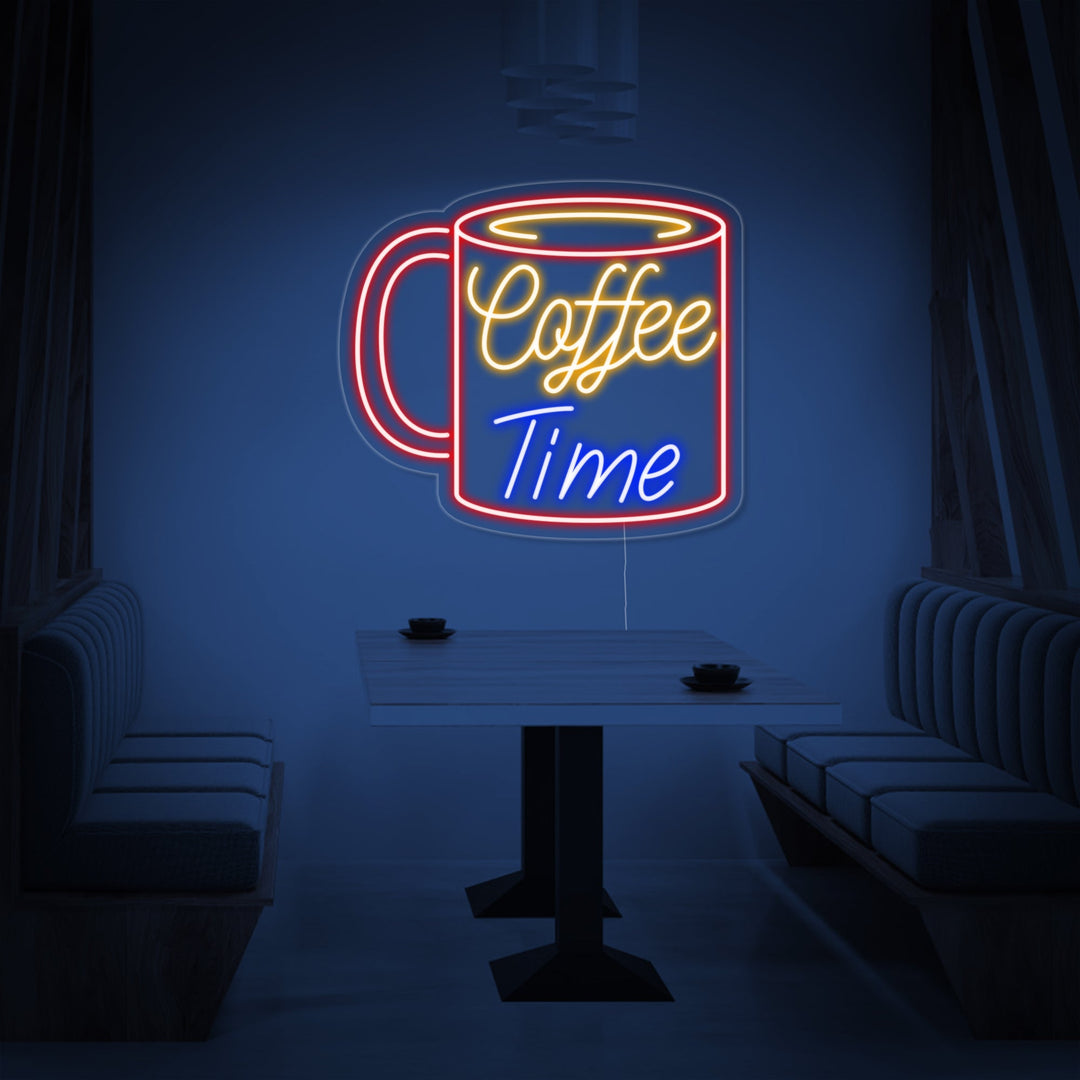 "Taza, Coffee Time" Letreros Neon