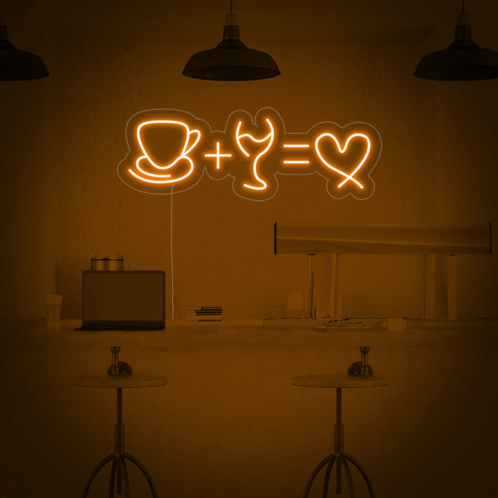"Café Vino Amor" Letreros Neon