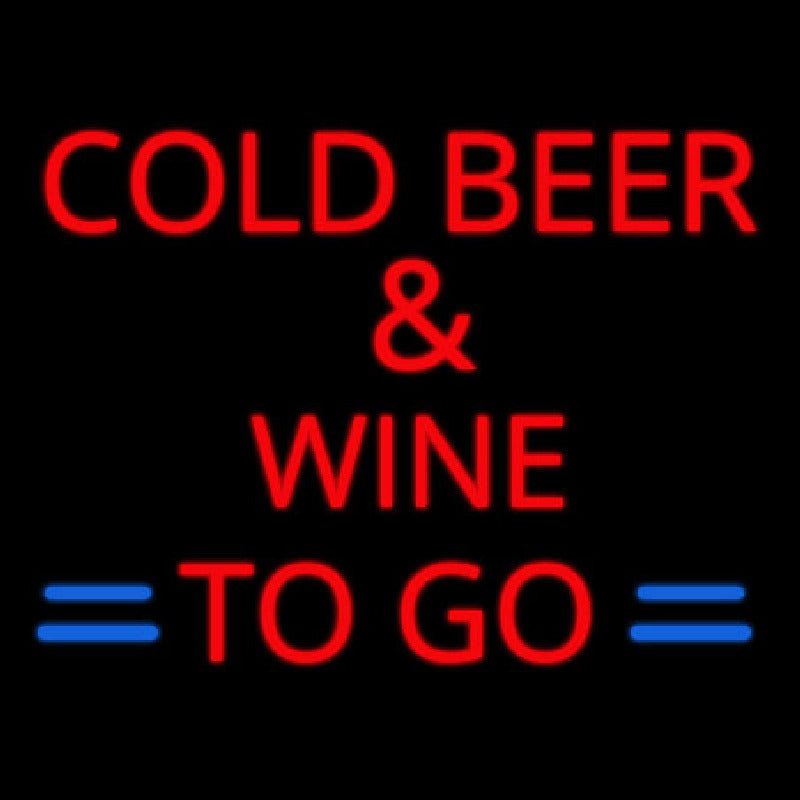 "Cold Beer And Wine To Go" Letreros Neon