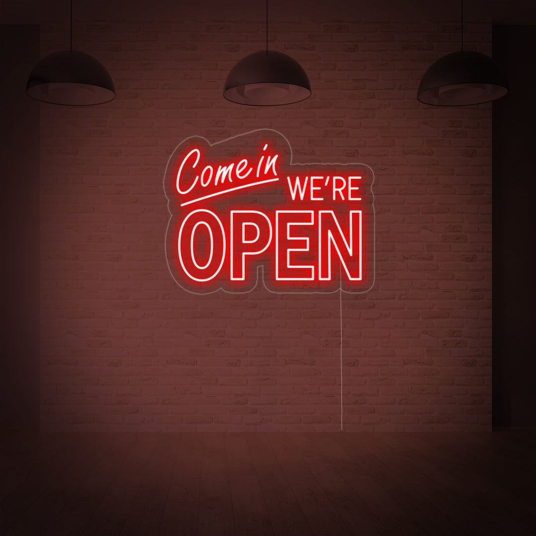 "Come In We Are Open" Letreros Neon