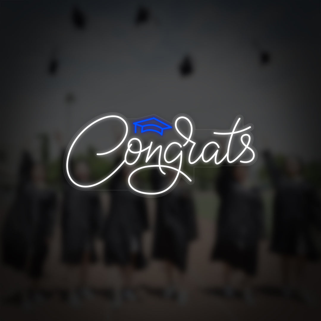 "Congrats Felicidades Por Tu Graduación" Letreros Neon