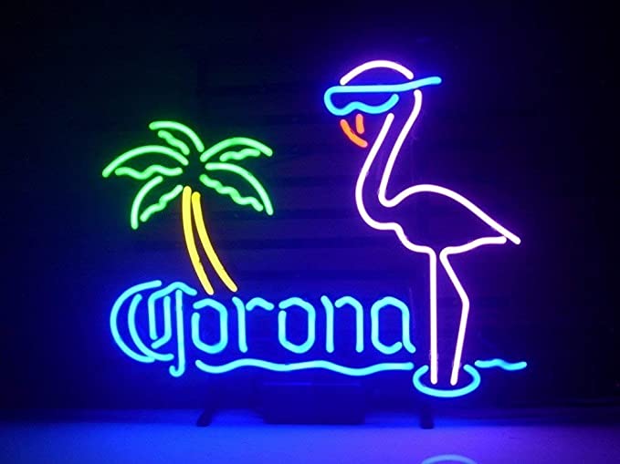 "Corona Extra Pink Flamingo" Letreros Neon