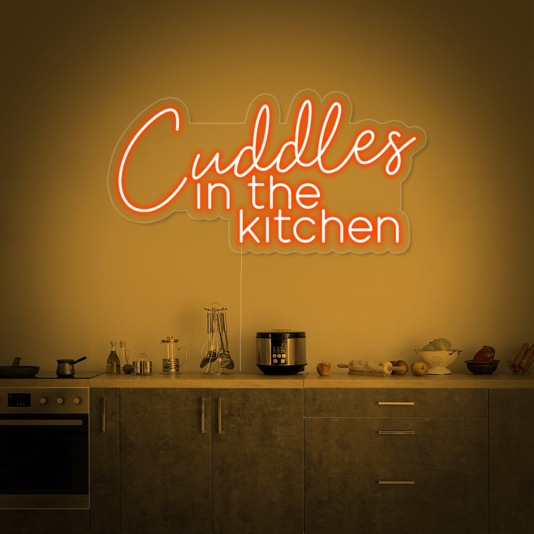 "Cuddles in the Kitchen" Letreros Neon