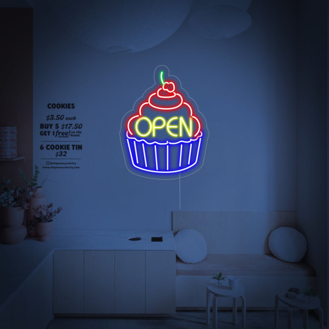 "Cupcake Open" Letreros Neon