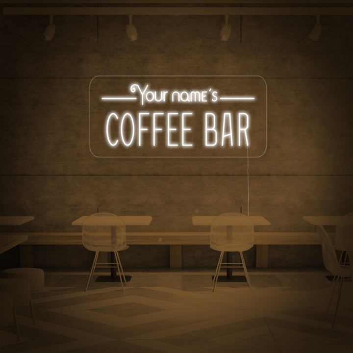 "Your Name's Coffee Bar" Letreros Neon