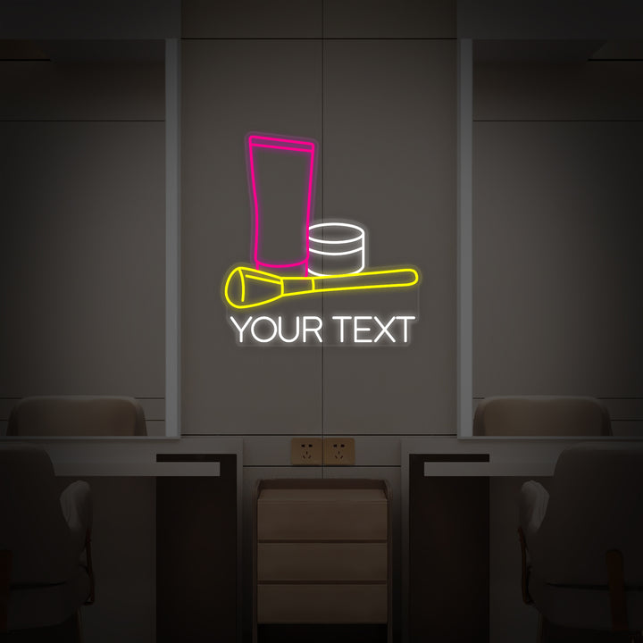 "Texto Personalizado Y Salón De Belleza De Maquillaje Cosmético" Letreros Neon