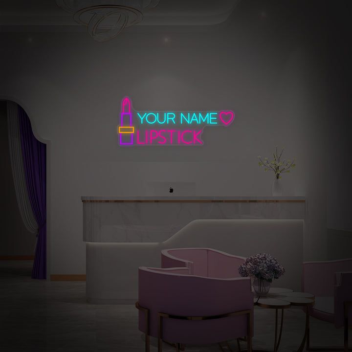 "Texto Personalizado Pintalabios" Letreros Neon