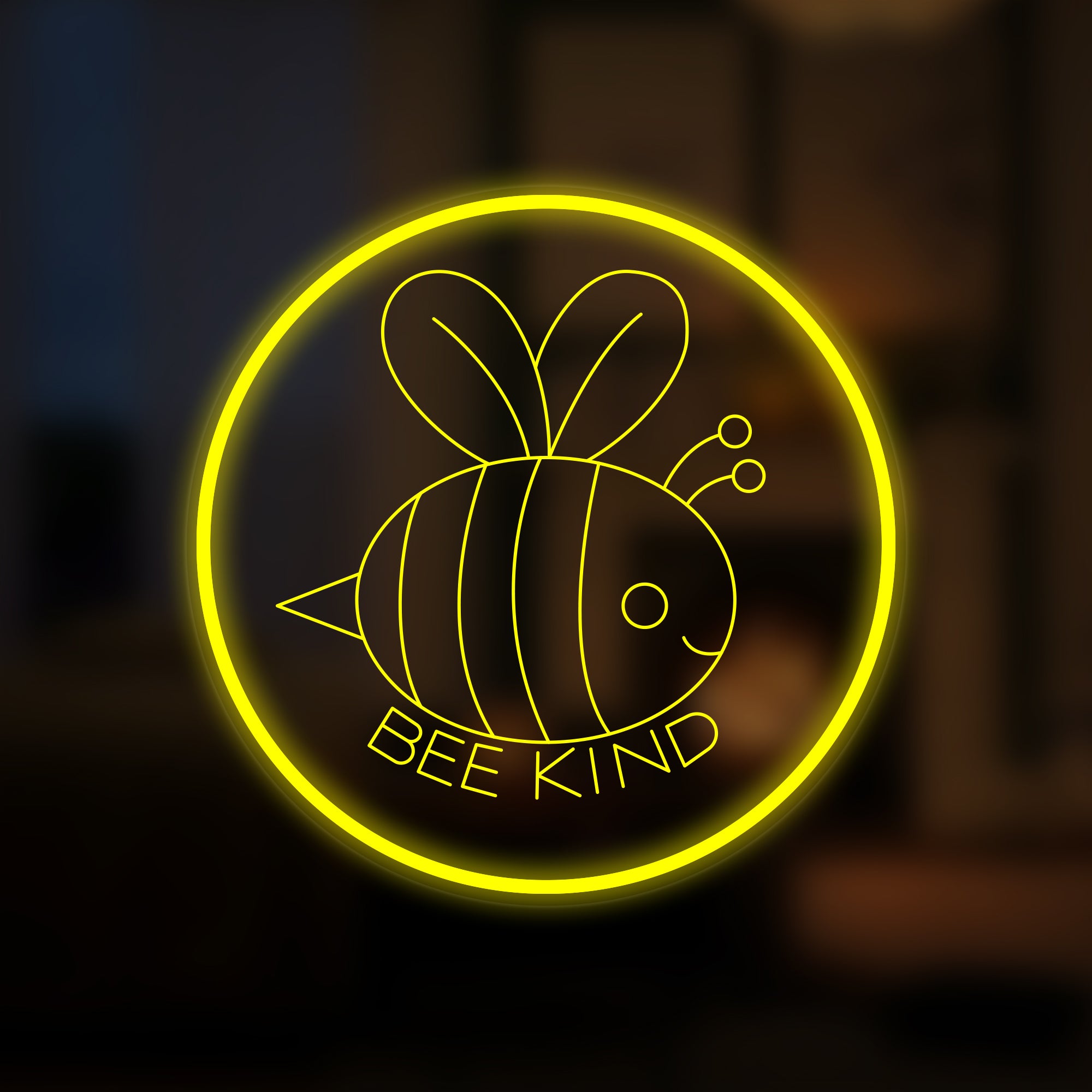 "Cute Bee Be Kind" Mini letrero de neón