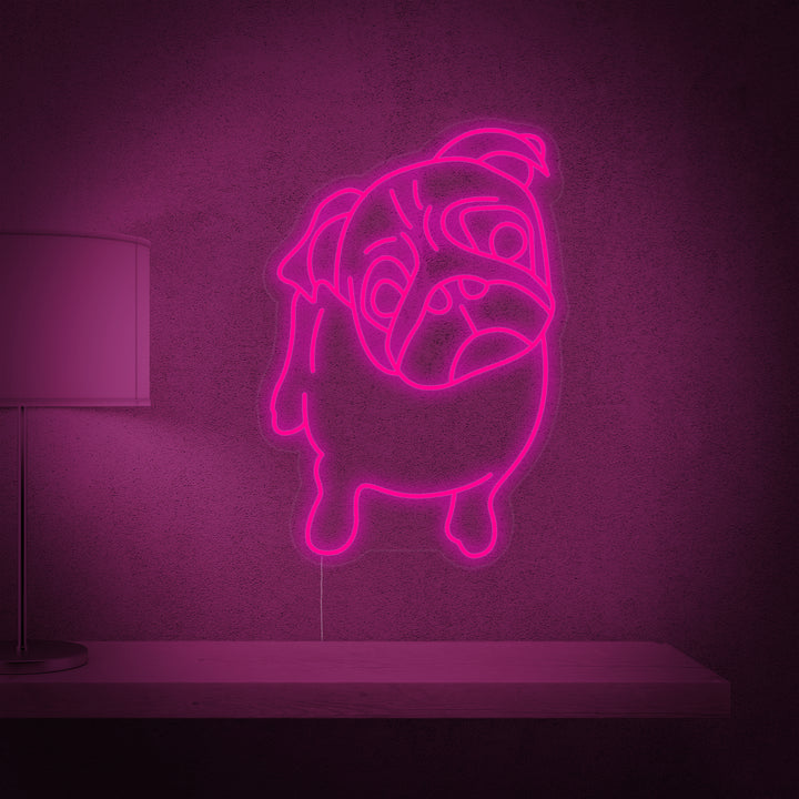 "Cutie Pug Dog" Letreros Neon