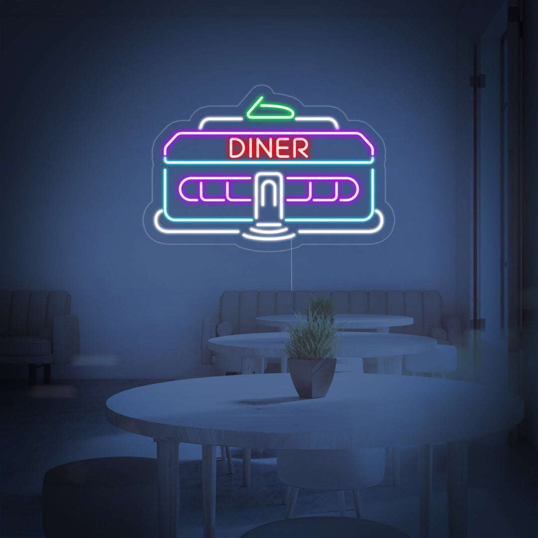 "Diner Coche 1950 Clásico Restaurante Retro" Letreros Neon