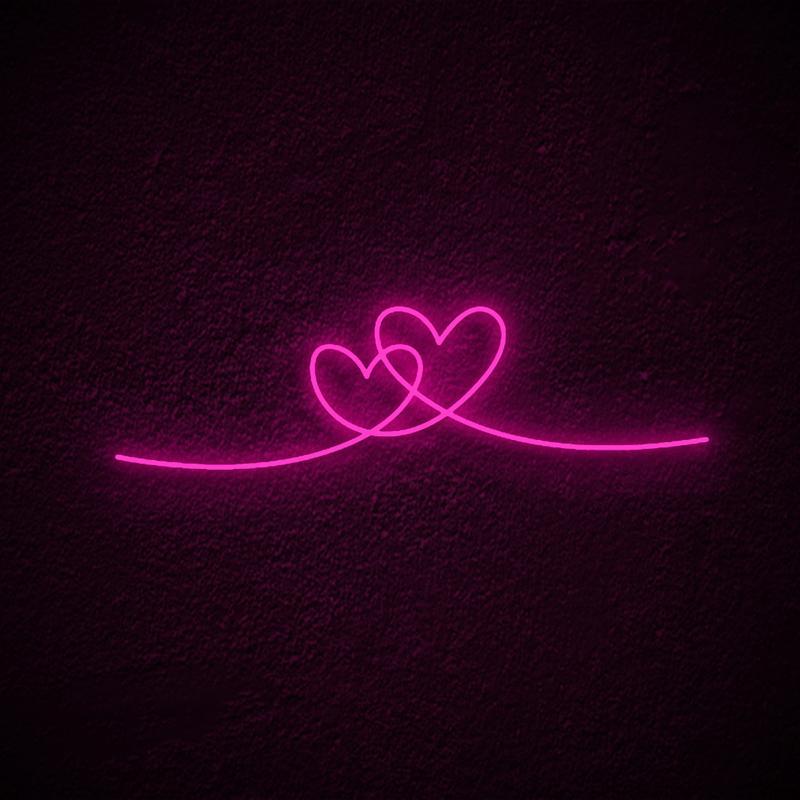 "Doble Corazón" Letreros Neon