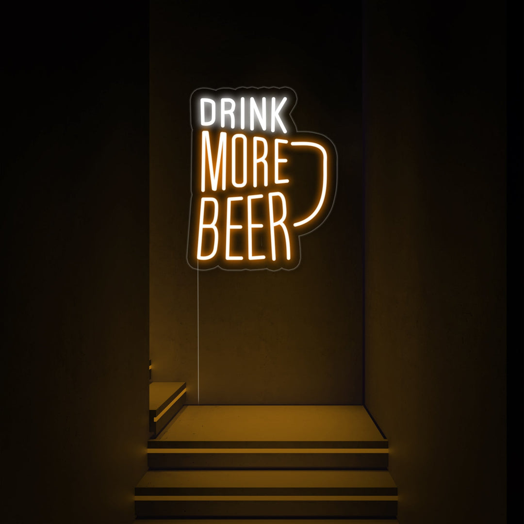 "Drink More Beer" Letreros Neon
